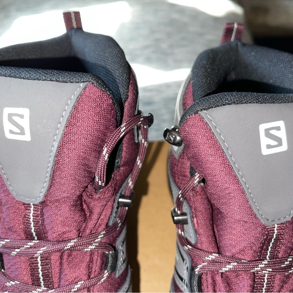 Women's salomon xultra pioneer mid cswp hiking boots wine tasting/magnet size6.5 - Picture 3 of 12
